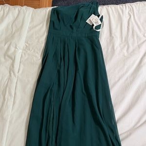 NWT One Shoulder Chiffon Dress with Slit